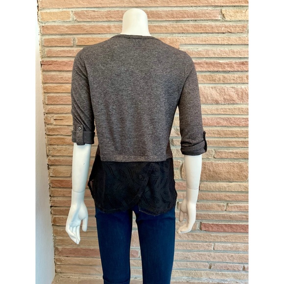 One World Live And Let Live Gray Embellished Top Med - Picture 4 of 9